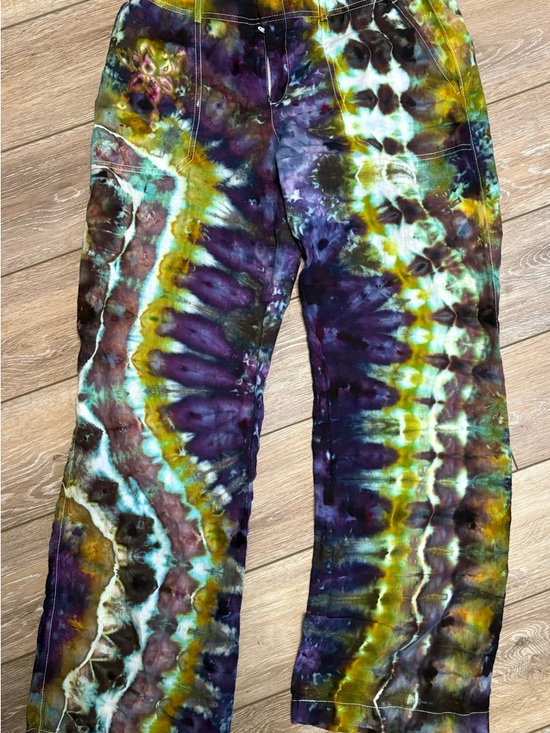 Banana Republic Pants - Banana Republic Tie-Dye Straight Leg Pants in Green & Purple